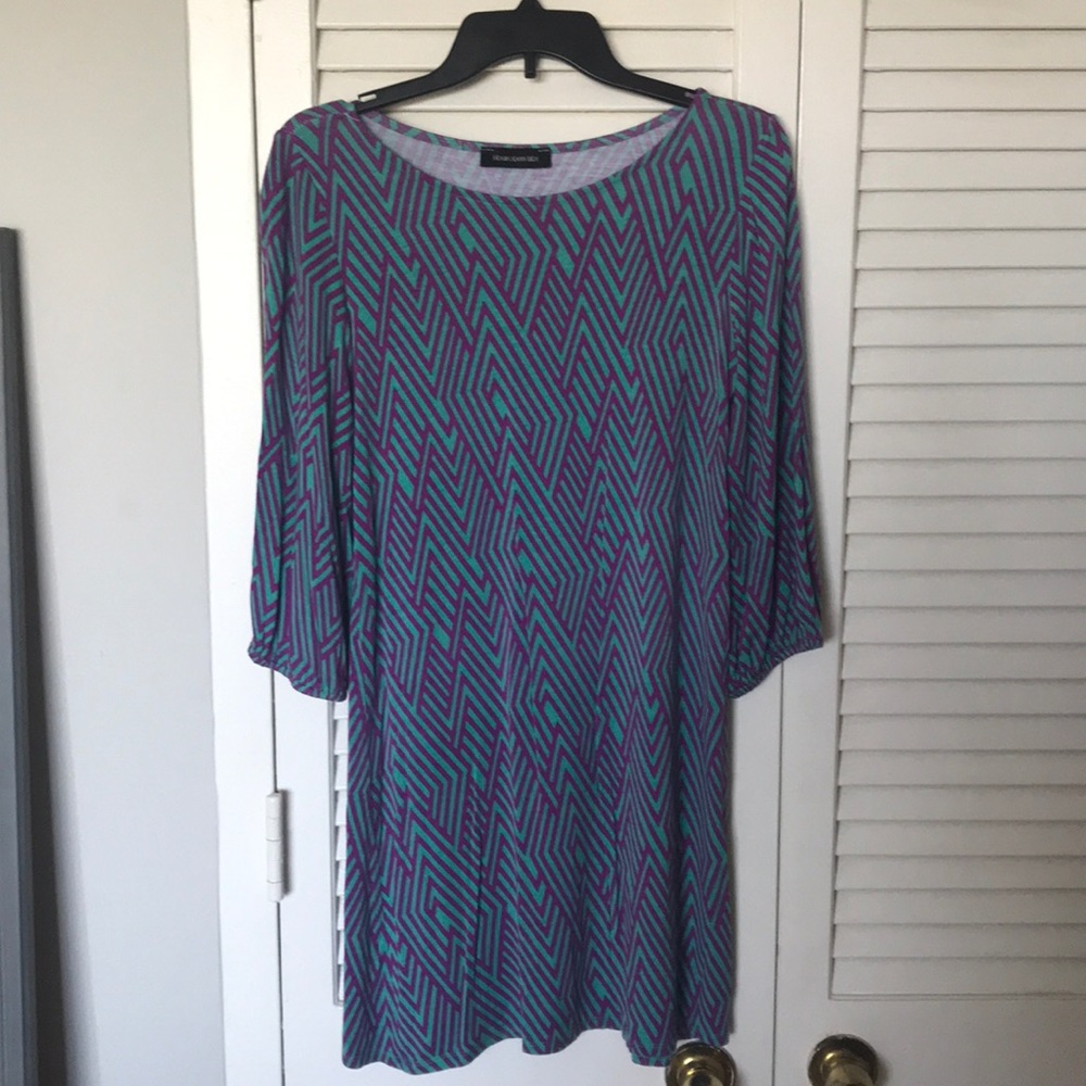Shift dress with geometric pattern